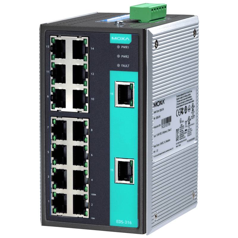 Moxa EDS-316-MM-SC SC Multi-mode Industrial Port Switch