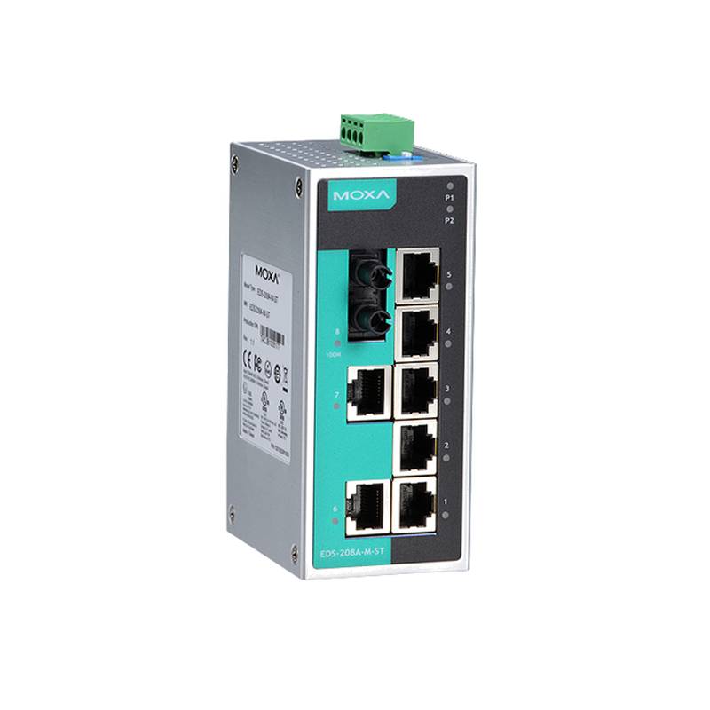 Moxa EDS-208A-S-SC 8-Port Single-mode SC Industrial Fiber Switch