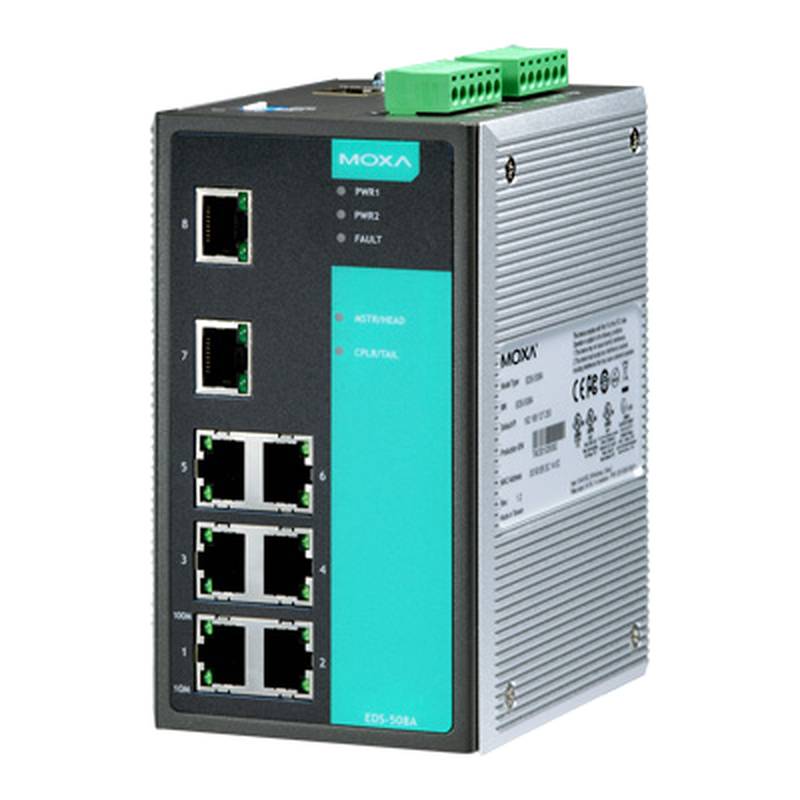 Moxa EDS-508A-SS-SC 8-Port Single-mode SC Managed Industrial Switch