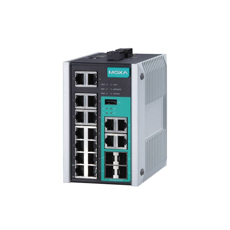 Moxa EDS-518E-4GTXSFP Advanced Gigabit Managed Industrial Switch